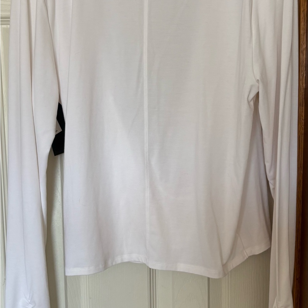 GAP Women's Long Sleeve Wrap Tee in White Large Tall NWT - Picture 3 of 5